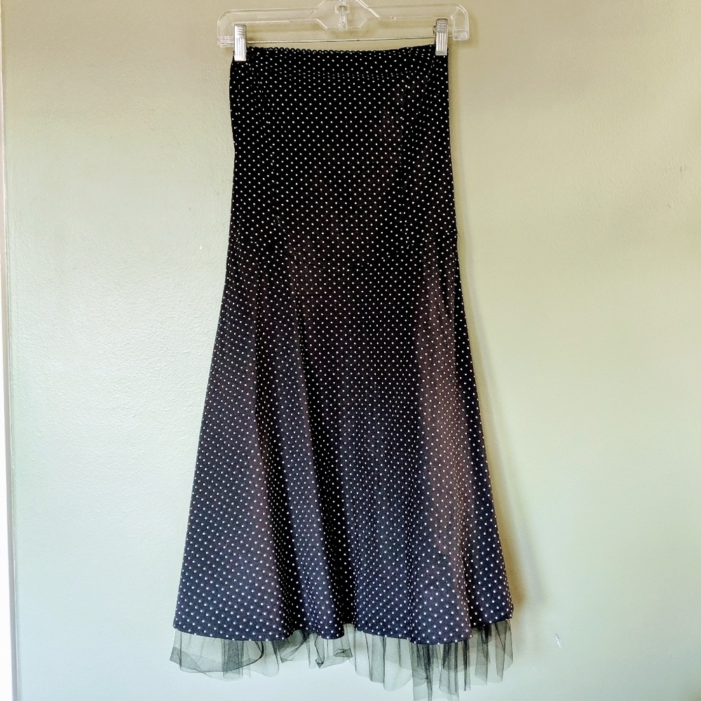 Polka dot strapless dress